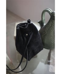 Suede mini drawstring bag