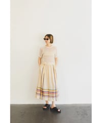 【Vera Lane】1980's Multi-Color Striped Woven skirt / made in USA