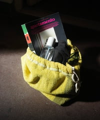 1970s Vintage Terry Cloth Drawstring Bag