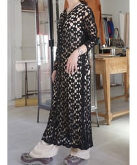 Leaf lace long dress