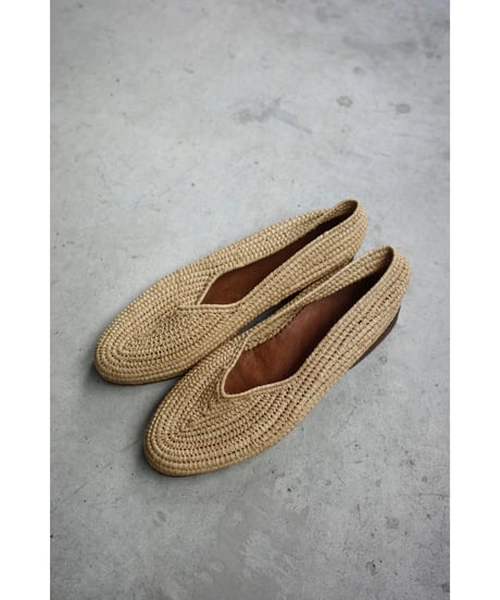 Raffia flat shoes