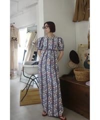 1970s patchwork print dress / made in USA
