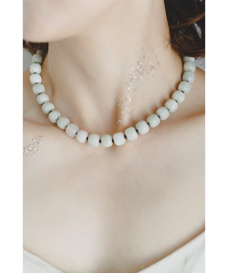 【SAHAR original jewelry 】sherbet stone necklace（light green）
