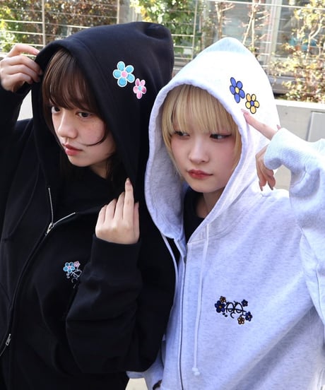 Flower Bubble Zip Hoodie