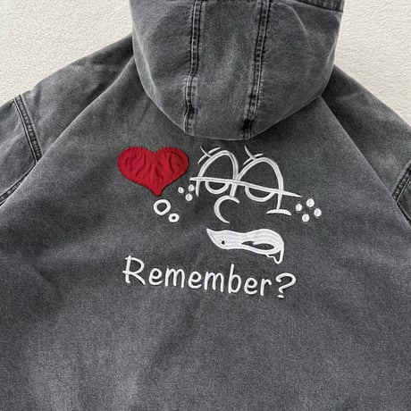 Wash Denim Zip Hoodie