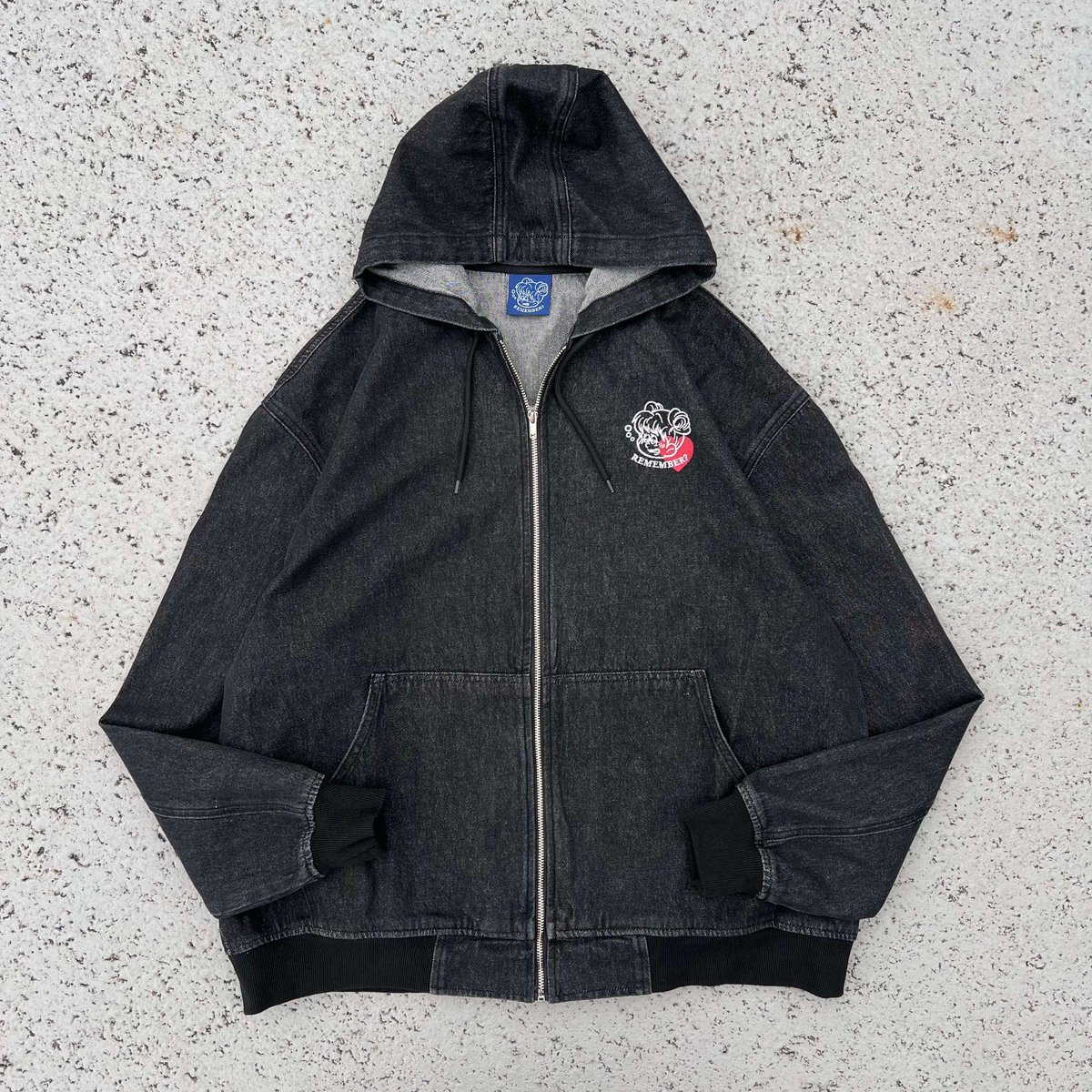 Wash Denim Zip Hoodie | Remember