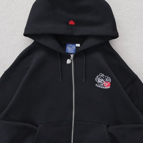 Remember with Heart Zip Hoodie