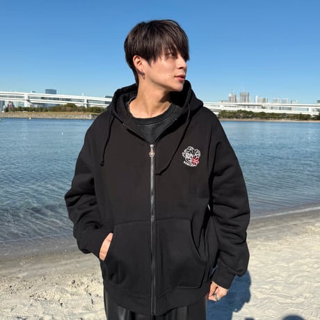 Remember with Flower Zip Hoodie