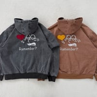 Wash Denim Zip Hoodie