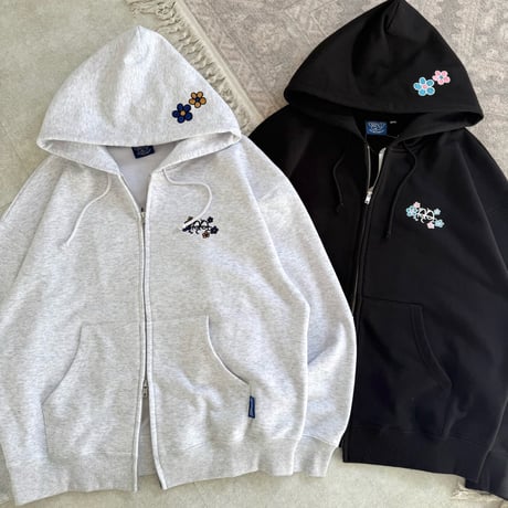 Flower Bubble Zip Hoodie