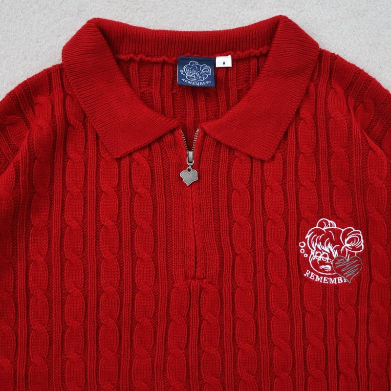 ♡Charm Zip Cable Knit | Remember.