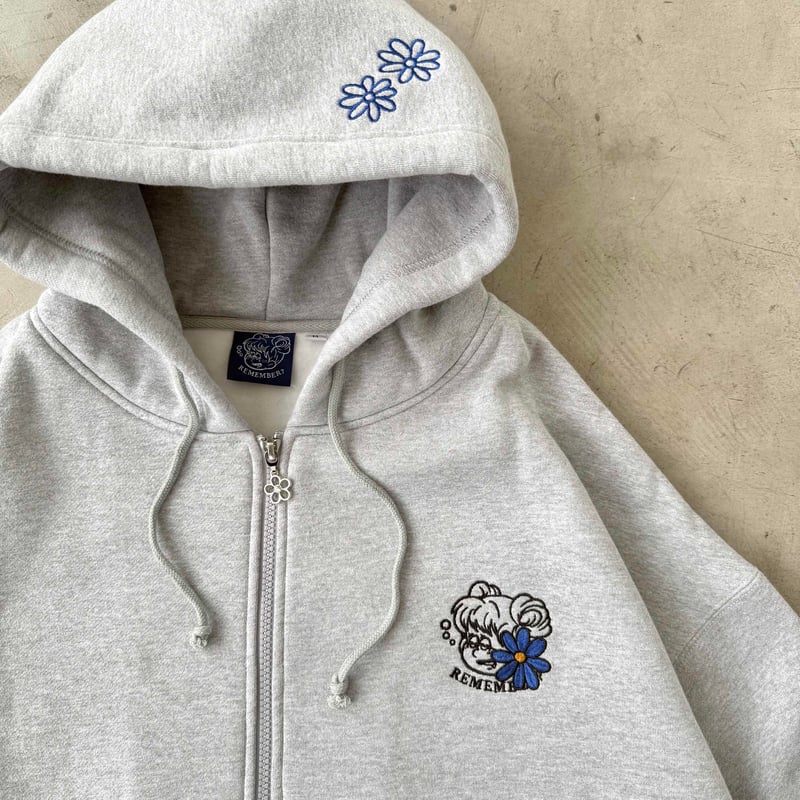 Remember with Flower Zip Hoodie | Remember.