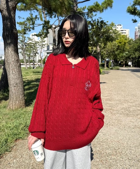 ♡Charm Zip Cable Knit