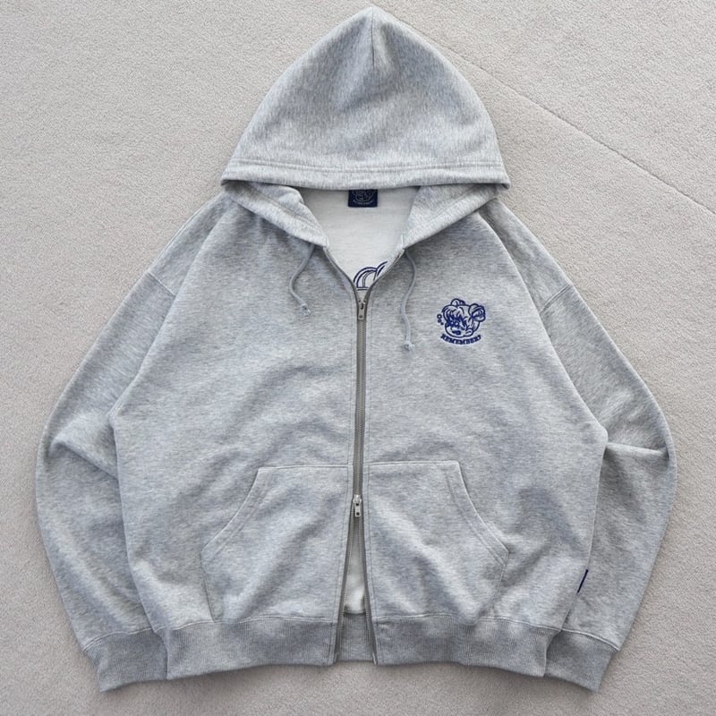 【即完売品】REMEMBER? ロゴ ビッグジップパーカー グレー 即完売品】REMEMBER? ロゴ ビッグジップパーカー グレー 即完売品
