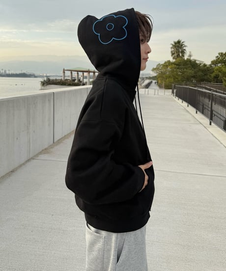 3D Embroidery Flower Zip Hoodie