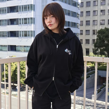 Flower Bubble Zip Hoodie