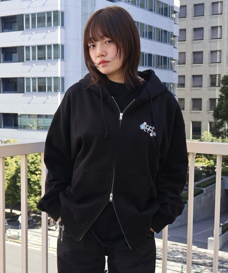 Flower Bubble Zip Hoodie