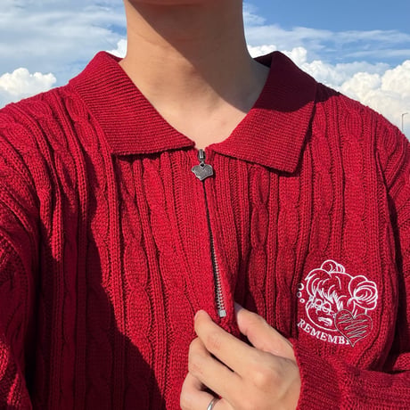 ♡Charm Zip Cable Knit