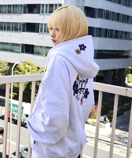 Flower Bubble Zip Hoodie