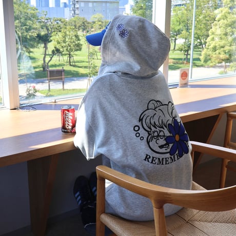 Remember with Flower Zip Hoodie