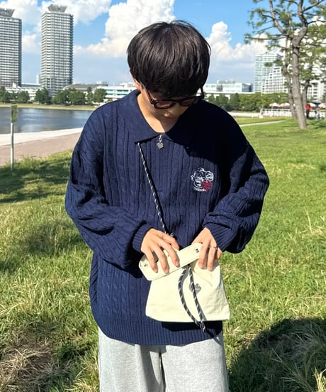 ♡Charm Zip Cable Knit