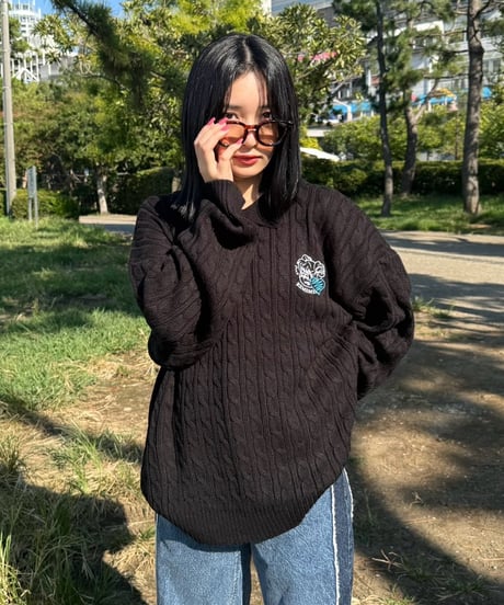 ♡Charm Zip Cable Knit