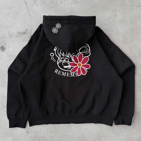Remember with Flower Zip Hoodie