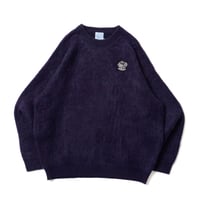 【Purple】Rubber Tag Mohair Knit