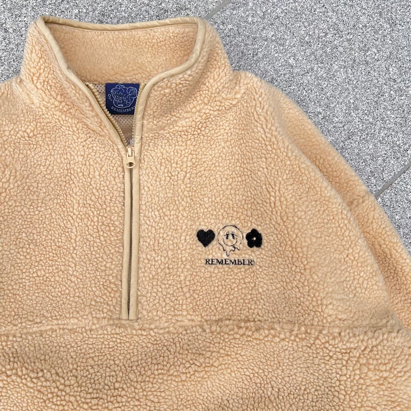 Sheep Boa Half Zip Jacket | Remember.