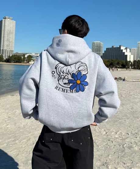 Remember with Flower Zip Hoodie