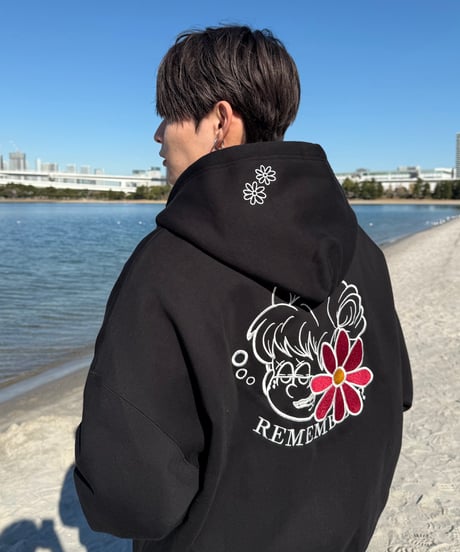 Remember with Flower Zip Hoodie