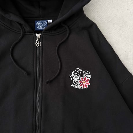 Remember with Flower Zip Hoodie