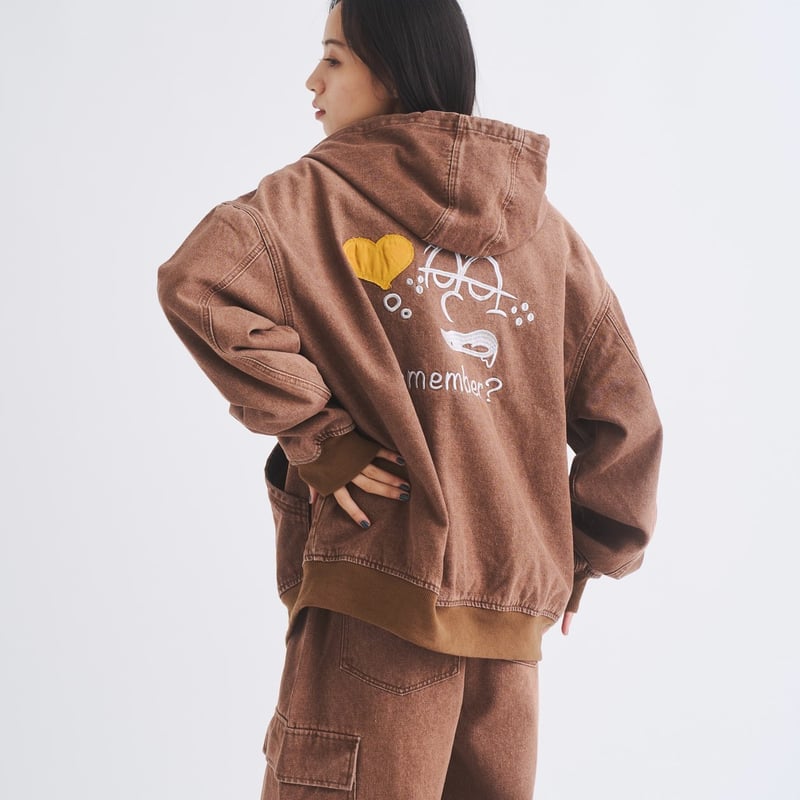 Wash Denim Zip Hoodie | Remember.