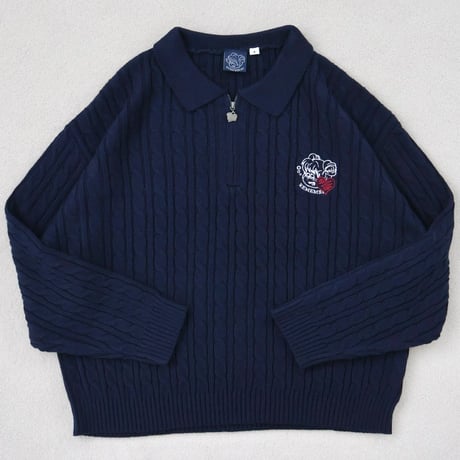 ♡Charm Zip Cable Knit