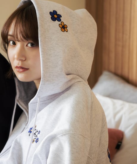 Flower Bubble Zip Hoodie