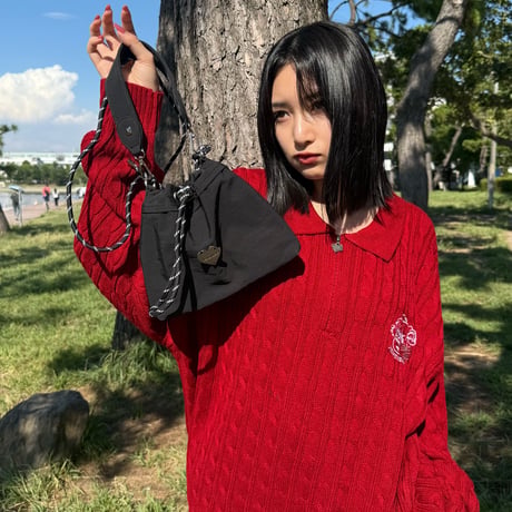 ♡Charm Zip Cable Knit