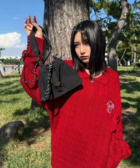 ♡Charm Zip Cable Knit