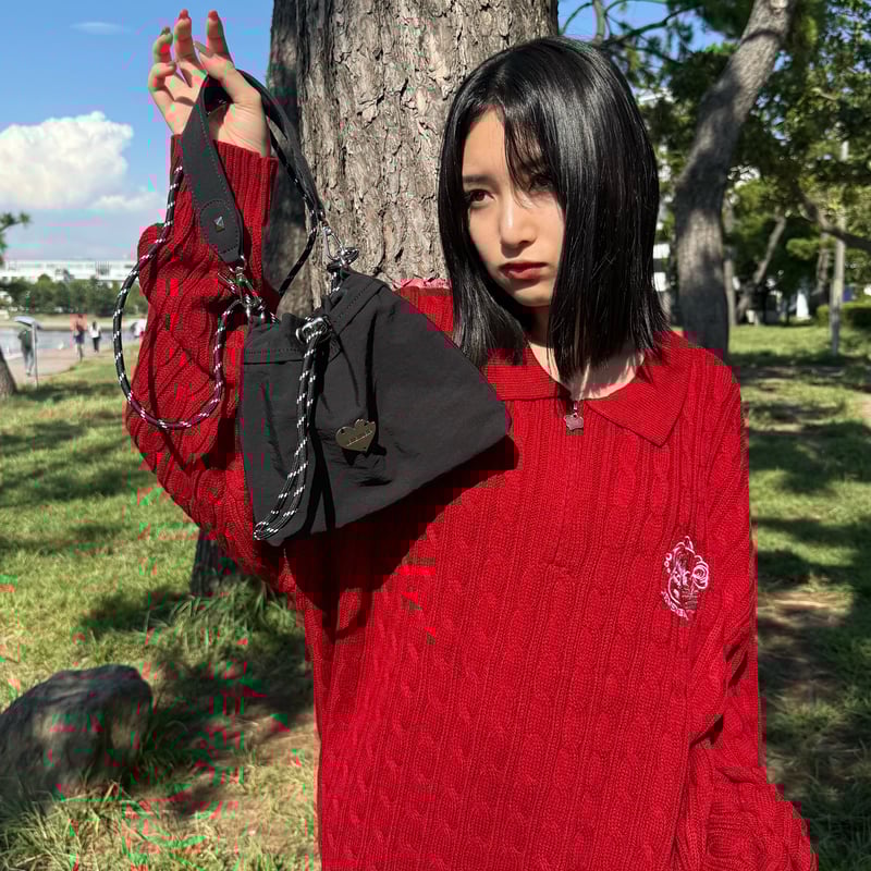 ♡Charm Zip Cable Knit | Remember.