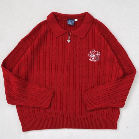 ♡Charm Zip Cable Knit