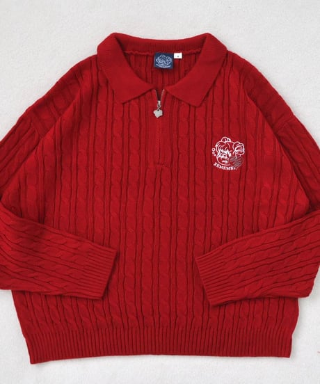 ♡Charm Zip Cable Knit