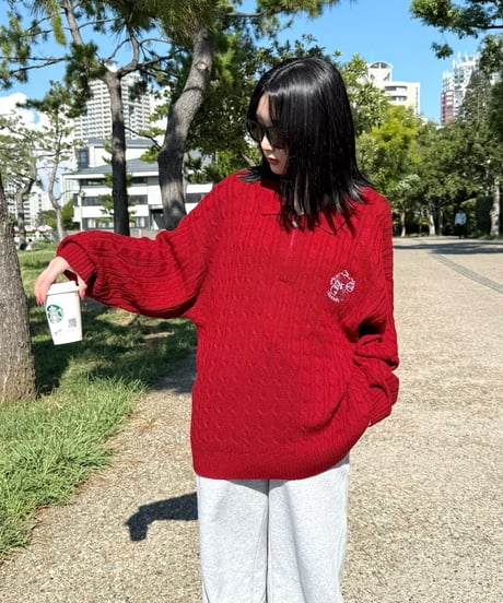♡Charm Zip Cable Knit