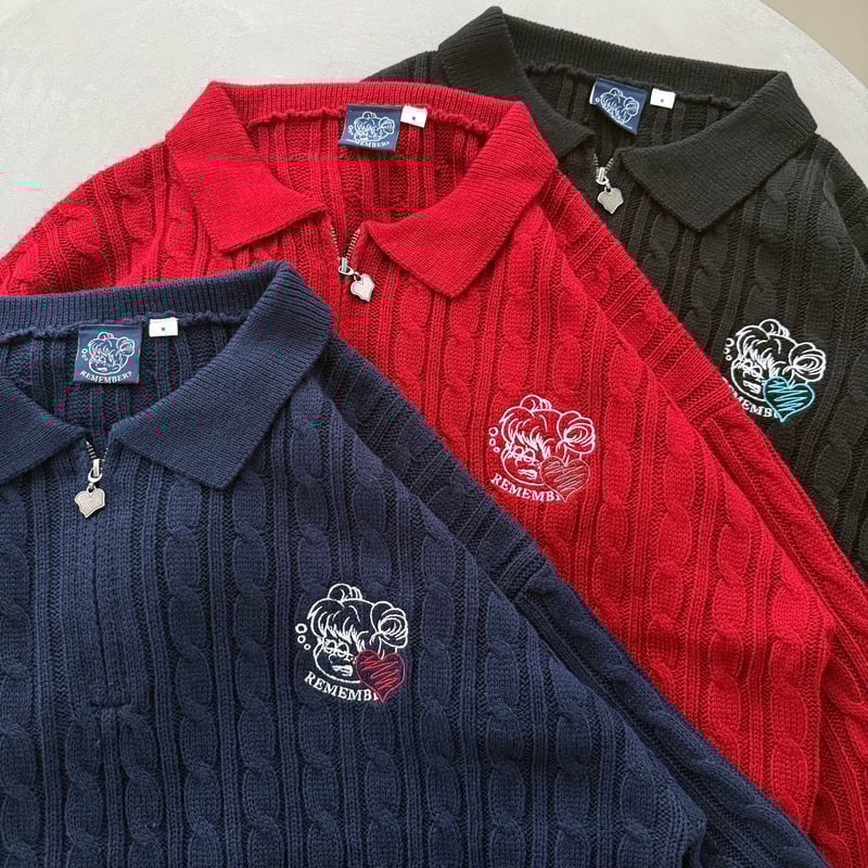 ♡Charm Zip Cable Knit | Remember.