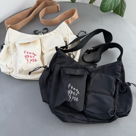 REMEMBER ショルダーバッグ グレー REMEMBER 巾着ショルダーバッグ（グレー） - メルカリ