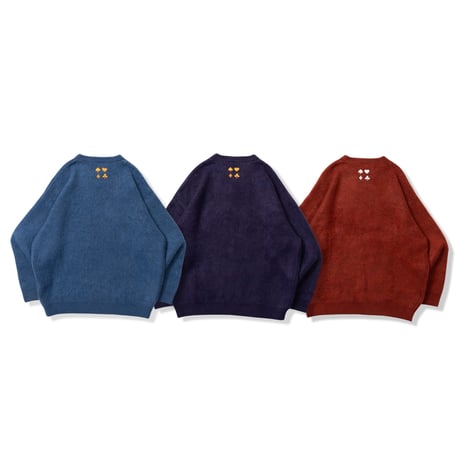 【Orange】Rubber Tag Mohair Knit