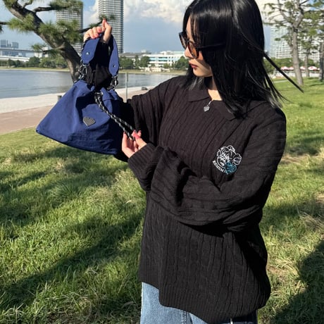 ♡Charm Zip Cable Knit