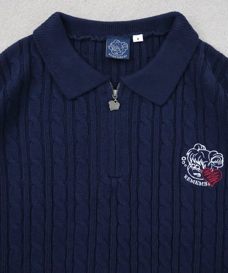 ♡Charm Zip Cable Knit