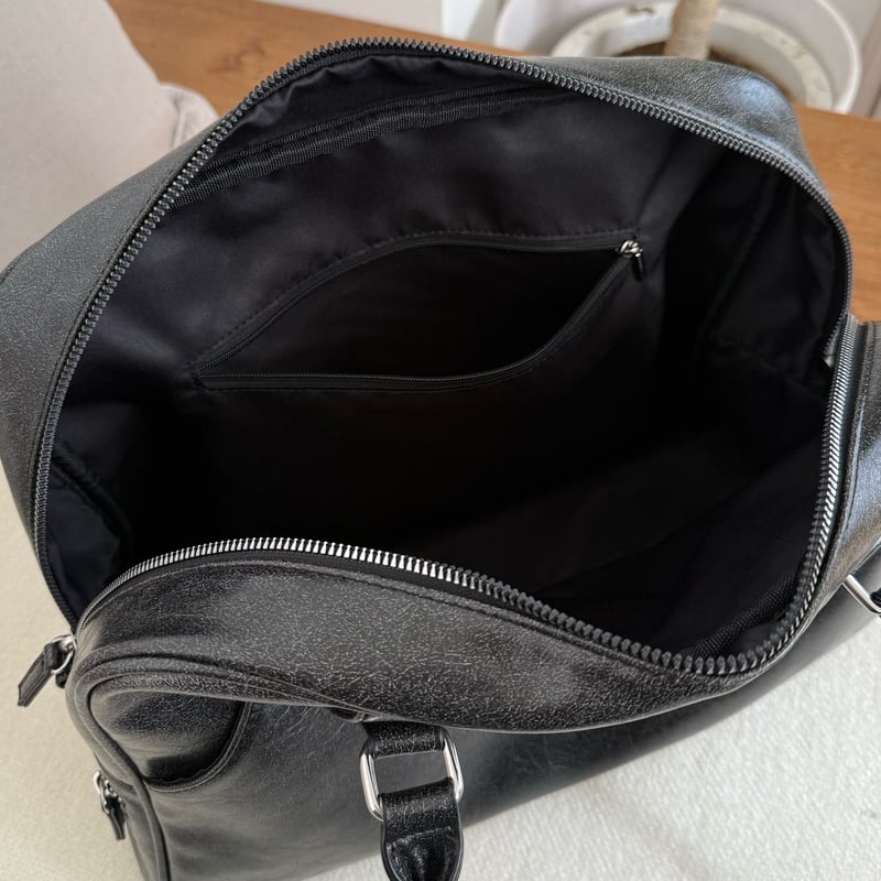 Synthetic Leather Boston Bag | Remember.