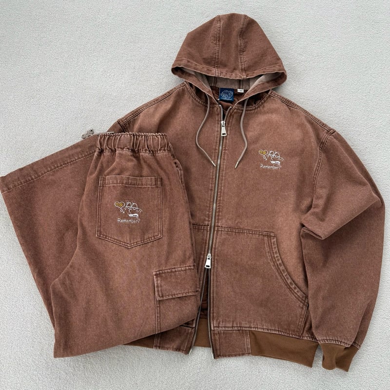 Wash Denim Zip Hoodie | Remember.