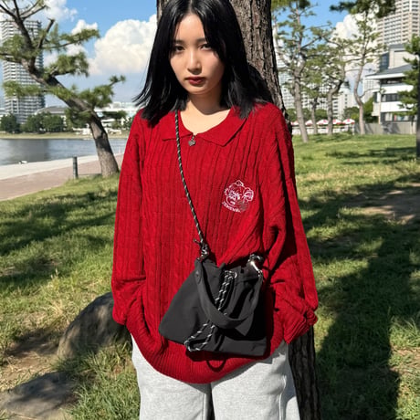 ♡Charm Zip Cable Knit