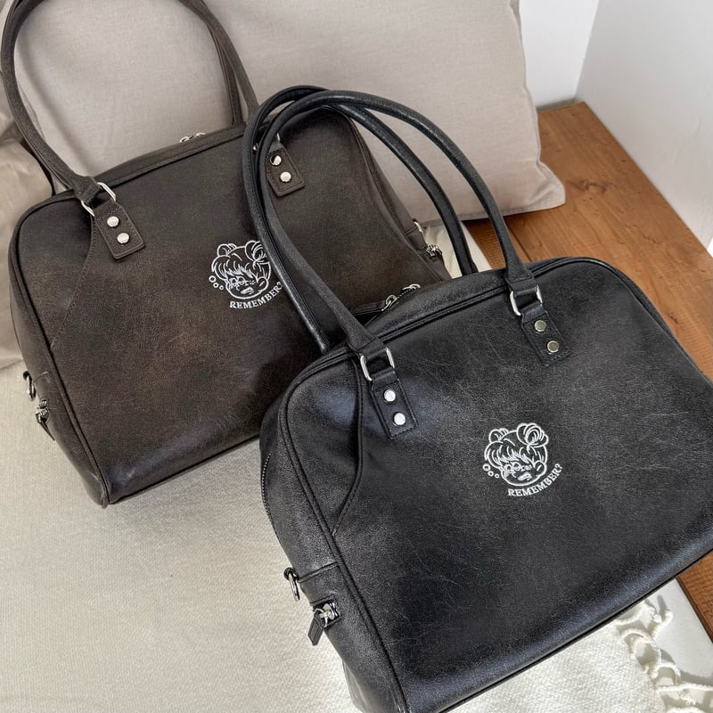 Synthetic Leather Boston Bag | Remember.